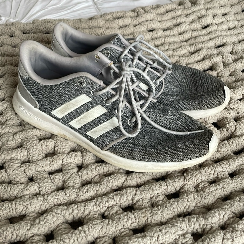 Adidas Charcoal and White Running Shoes